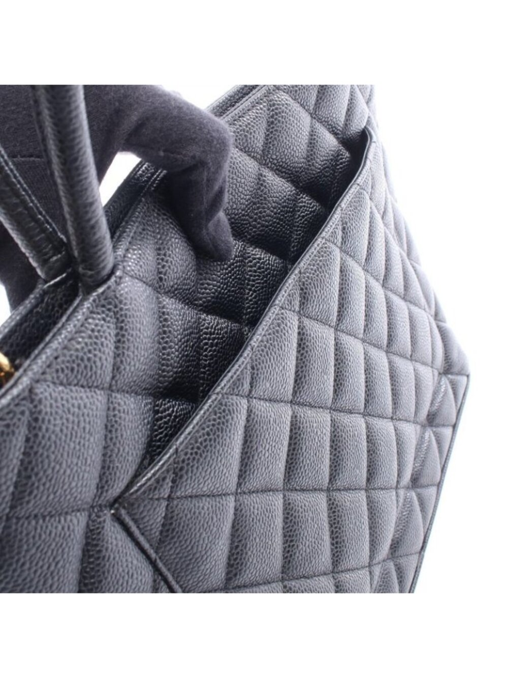 Chanel Tote Medallion Black Caviar Leather - Picture 6 of 9